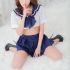 School Girl Uniform With Mini Top and Blue Bow