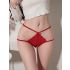 Applique Mesh Strappy Red Panty