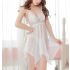 White Lace and Mesh Halter Babydoll Dress