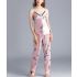 Pink Nature Print Satin Pajamas Pant Set