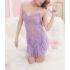 Lacey Purple Babydoll Dress with Revealing Front Mesh