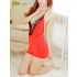 Red Lacey Front V-Cut Tight Fitting Dress