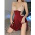Lace Helm Dual Tone Red Chemise