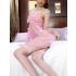 Pink Translucent Floral Babydoll Dress