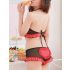Black Round Halter Top and Short Pants with Red Lacy Heart