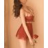 Floral Caged Chemise Set (Red)