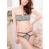White Leopard Print Bandeau Bra with Matching Panties
