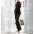 Black Sleeveless Bareback Long Dress