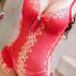 Red Lacey Flowery Chemise