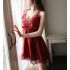 Red Floral Babydoll Dress