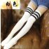 White Athletic Striped Thigh Highs Stocking