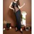 Black S Shaped Revealing Front Long Tight Dress