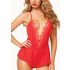  Red Front Open V Plus Size Chemise