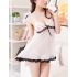 White Chemise with Black Trim Lace