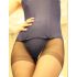 Blue One Piece Swimsuit with Open Crotch ZIp