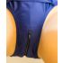 Blue One Piece Swimsuit with Open Crotch ZIp
