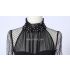 Black Halter Sheath Dress with Polka Dots Sleeve 