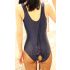 Black One Piece Swimsuit with Open Crotch ZIp
