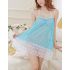 Translucent Blue Bareback Flare Dress