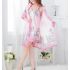 Pink Embroidery Satin Robe