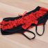 Black Open Crotch Panties with Red Trim 