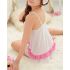 White Babydoll Dress with Pink Ruffles