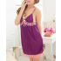 Purple Babydoll Dress With Pink Lace