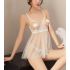 White Open Burst Babydoll Dress With Pasties