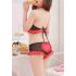 Black Round Halter Top and Short Pants with Red Lacy Heart