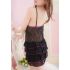 Black Chemise with Pink Liner Ruffles