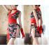 Red Japanese Ninja Seductive Side Slit Dress