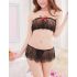 Black Two Piece Lingerie Top and Bottom with Lace Trim