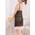 Black Long Dress Chemise with Pink Tone