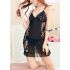Black Chemise with Revealing Side Floral Print