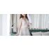 White Deep V-Front Flyaway Bridal Dress