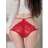 Applique Mesh Strappy Red Panty
