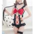 Red Black Soft SM Revealing Chemise with Leash