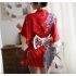 Red Japanese Floral Robe