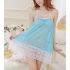 Translucent Blue Bareback Flare Dress