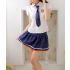 White School Uniform with Blue Skirt and TIe