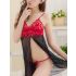 Black Red Hollow out Babydoll Dress