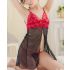 Black Red Hollow out Babydoll Dress