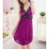 Purple Babydoll Dress With Front Cross Mesh 