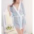 Soft Sea Blue See Through Robe with White Liner