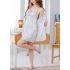 Cosy White Lacy Barebare Dress With Robe