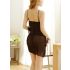 Black Side Slit Chemise with Red Embroidery