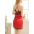 Red Cross Back Lace Chemise Dress