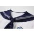 School College Uniform Blue White Shirt and Skirt with Tie