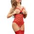Red Cupless Crotchless Lace Teddy