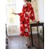 Japanese Sakura Kimono Red Robe